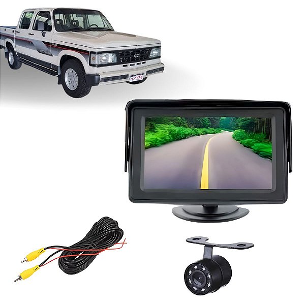 Tela Lcd 4.3" + Cabo Rca 6 Metros + Câmera De Ré Infravermelho