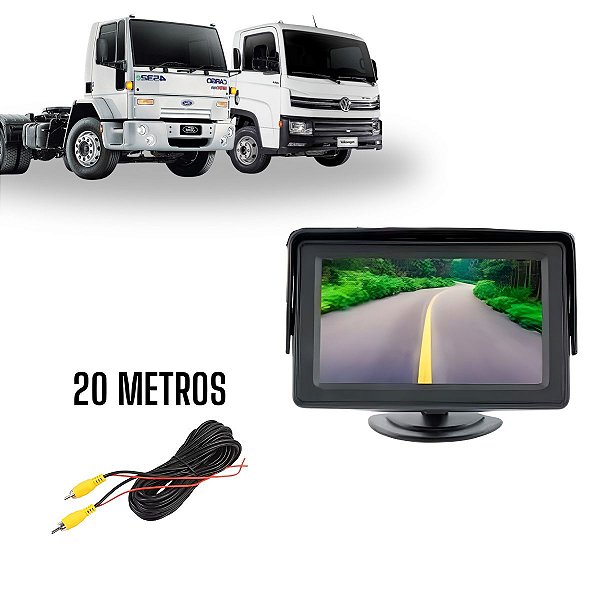 Monitor Lcd 4.3" Cabeamento 20 Metros