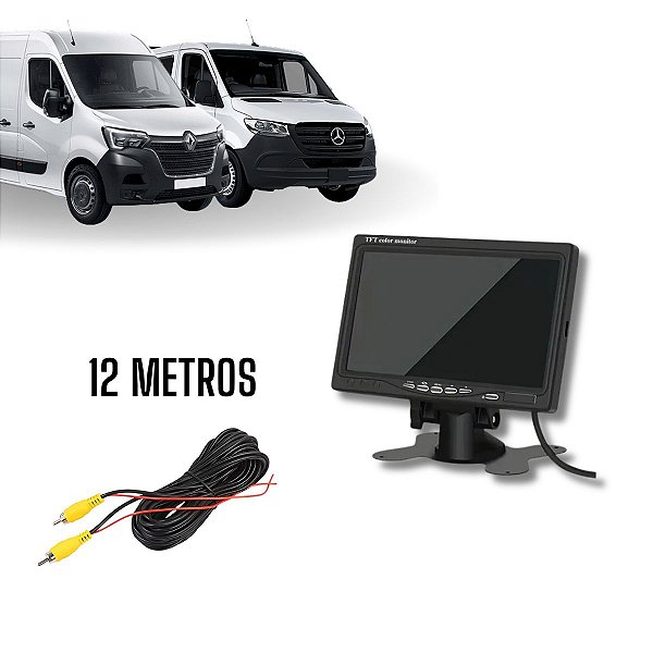 Display Lcd 7" Polegadas Cabo 12 Metros