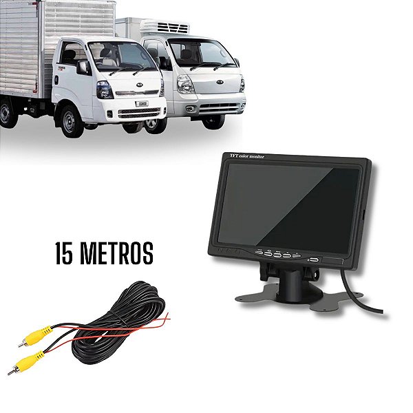 Painel Lcd 7" Polegadas Cabo Rca 15 Metros