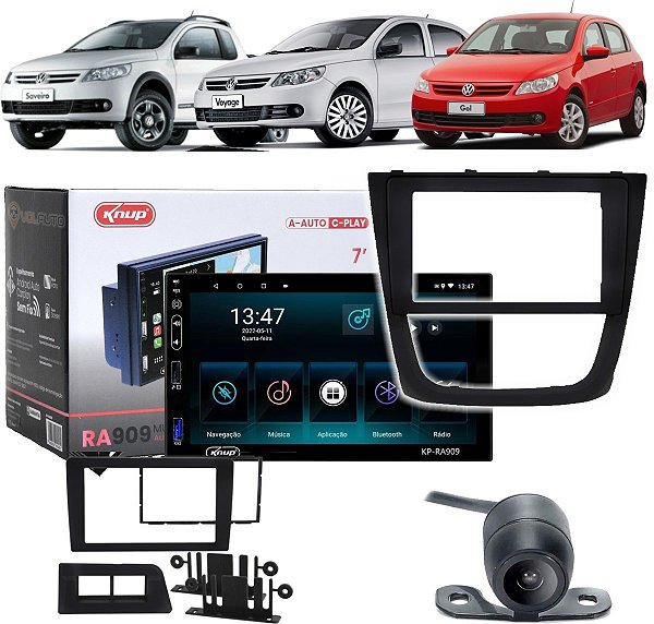 Central Multimídia Android Auto Car Play Gps Gol Saveiro Voyage G5 2012 Até 2016