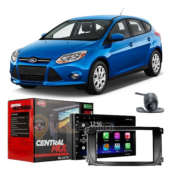 Multimídia 7" HD Android Auto Ford Focus 2009 Até 2013