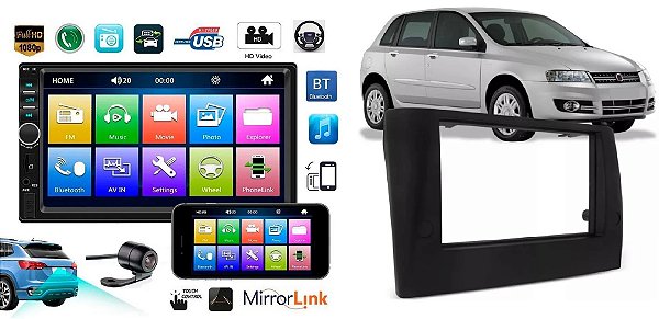 Kit Central Multimidia Mp5 Bluetooth Fiat Stilo 2003 Até 2010