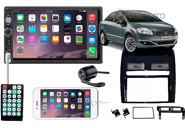 Kit Central Multimidia Bluetooth Fiat Linea 2008 Até 2014