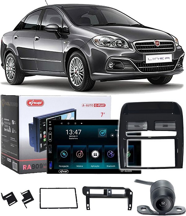 Kit Tela Automotiva Espelhamento Fiat Linea 2009 Até 2014