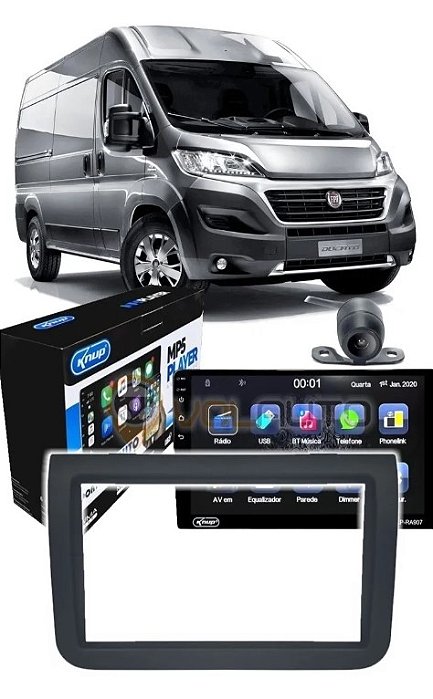 Central Kit Multimídia Espelhamento Android Auto Carplay Ducato 2018 Até 2021