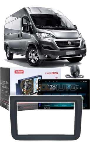Conjunto Moldura Câmera Traseira Multimidia Android Auto Car Play Gps Ducato 2021