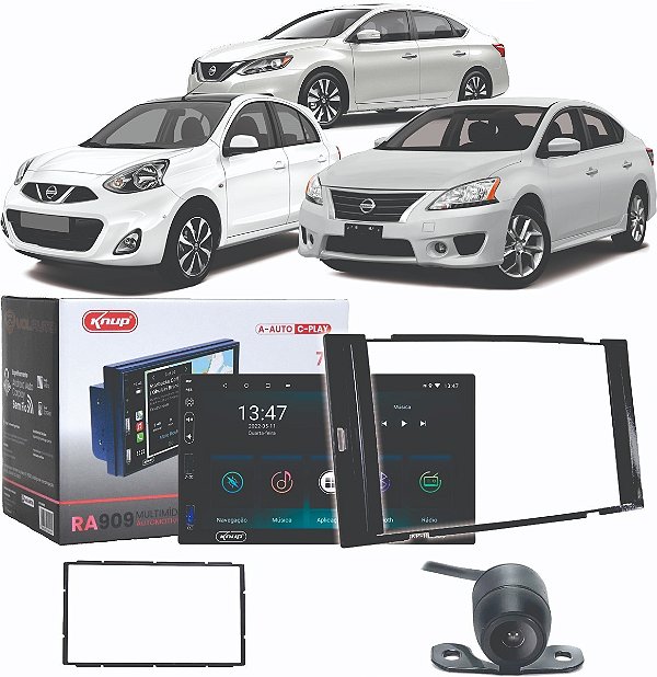 Kit Tela Espelhamento Multimidia Carplay Android Auto Nissan Versa 2014 Até 2016
