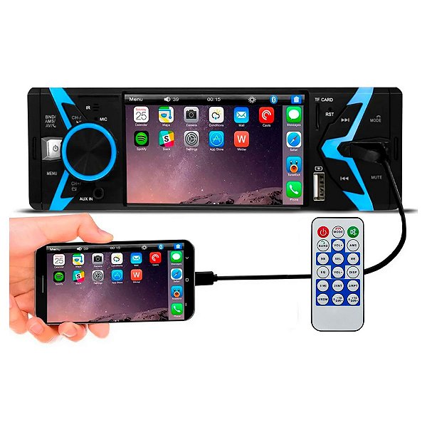 Viperx Rádio Mp5 Viper Espelhamento Com Fio1din Radio Fm