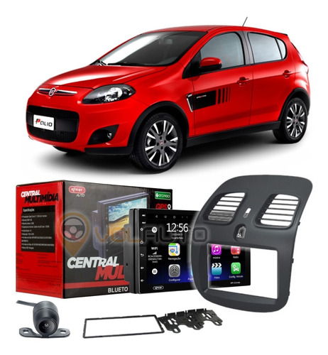 Multimidia Android Auto Carplay Gps Palio Sporting 2012 Até 2018