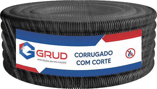 Tubo Corrugado 12,7mm 1/2" com Corte Preto Antichamas 50 Metros