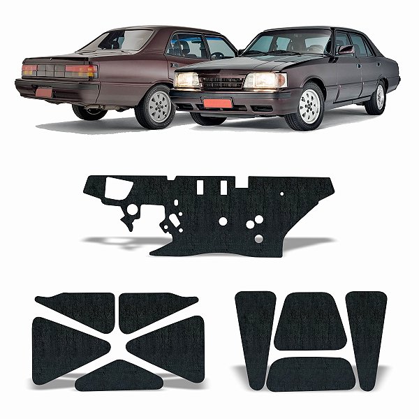 Kit Mantas Forro Tampa Porta Malas + Corta Fogo + Forro De Capô Cherolet Opala 4 Portas 1980 Até 1992