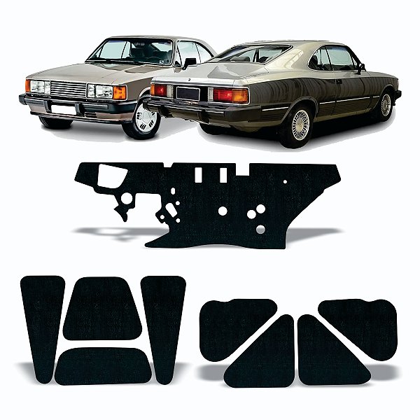 Kit Mantas Forro Tampa Porta Malas + Corta Fogo + Forro De Capô Cherolet Opala 2 Portas 1980 Até 1992