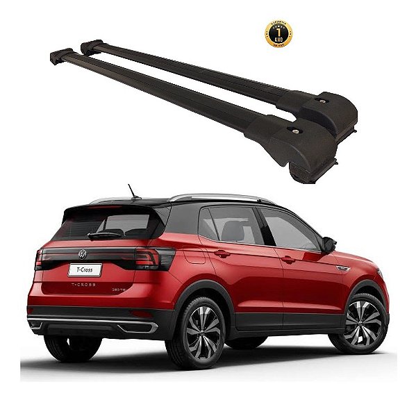 Travessa Aluminio T-cross 2019 Até 2022 Sem Teto Solar Larga Preto