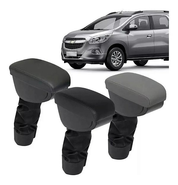Apoio Braço Banco Descanso Suporte Chevrolet Spin 2013 2014 2015 2016 2017 2018 Couro Preto Cinza Grafite Porta Objetos Suporte Automotivo