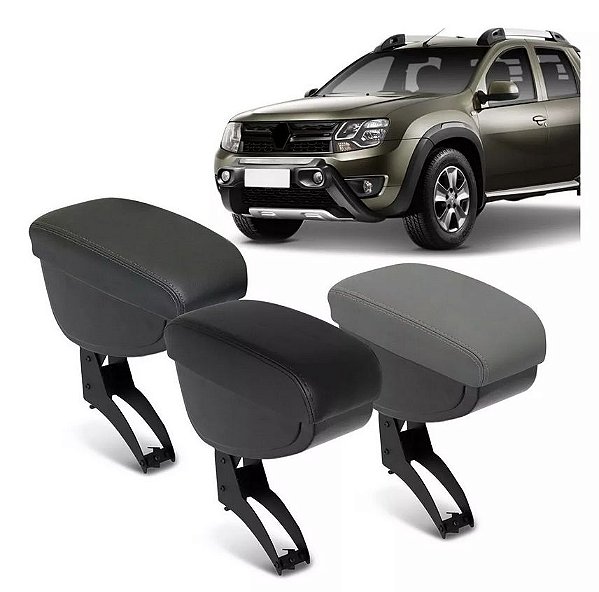 Apoio Descanso De Braço Encosto Suporte Porta Objetos Renault Duster Oroch 2011 2012 2013 2014 2015 2016 2017 2018 2019 Preto Cinza Grafite
