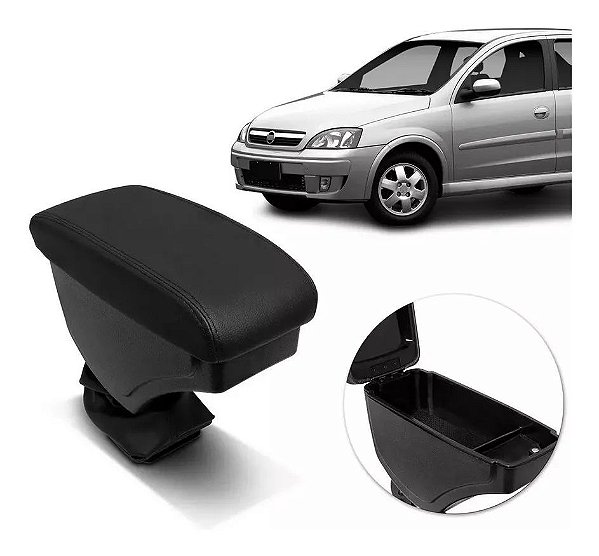Apoio Encosto De Braço Descanso Montana Corsa Sedan Hatch Max Joy 2004 2005 2006 2007 2008 2009 2010 2011 2012 Couro Preto Cinza Grafite Porta Objetos Suporte Automotivo