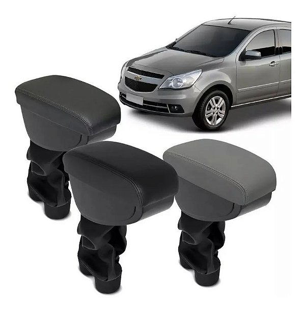 Apoio Encosto De Braço Descanso Agile 2009 2010 2011 2012 2013 2014 Couro Preto Cinza Grafite Porta Objetos Suporte Automotivo