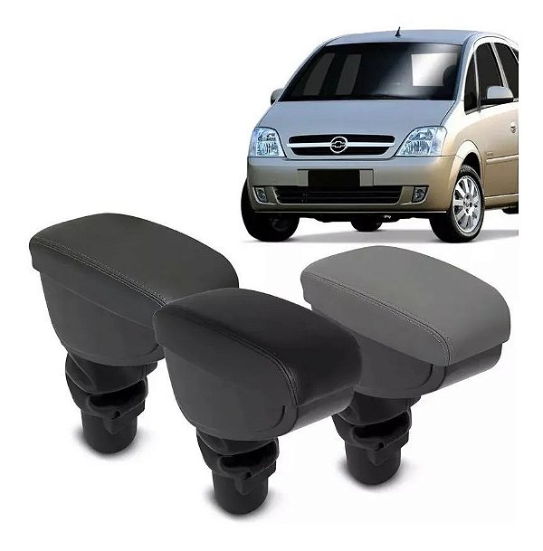 Apoio Encosto De Braço Descanso Meriva 2003 2004 2005 2006 2007 2008 2009 2010 2011 2012 Couro Preto Cinza Grafite Porta Objetos Suporte Automotivo