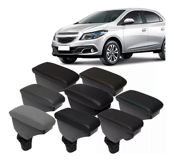 Apoio Encosto De Braço Descanso Onix Prisma 2012 2013 2014 2015 2016 2017 2018 2019 Couro Preto Cinza Grafite Porta Objetos Suporte Automotivo