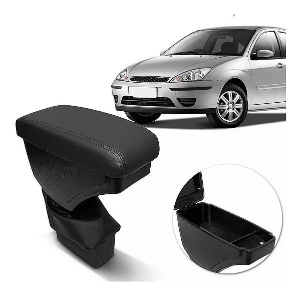 Apoio Encosto De Braço Descanso Focus Hatch Sedan 2001 2002 2003 2004 2005 2006 2007 2008 Couro Preto Cinza Grafite Porta Objetos Suporte Automotivo