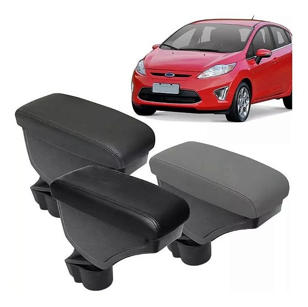 Apoio Descanso De Braço Encosto Banco New Fiesta Mexicano 2011 2012 2013 Couro Preto Cinza Grafite Porta Objetos Suporte Automotivo
