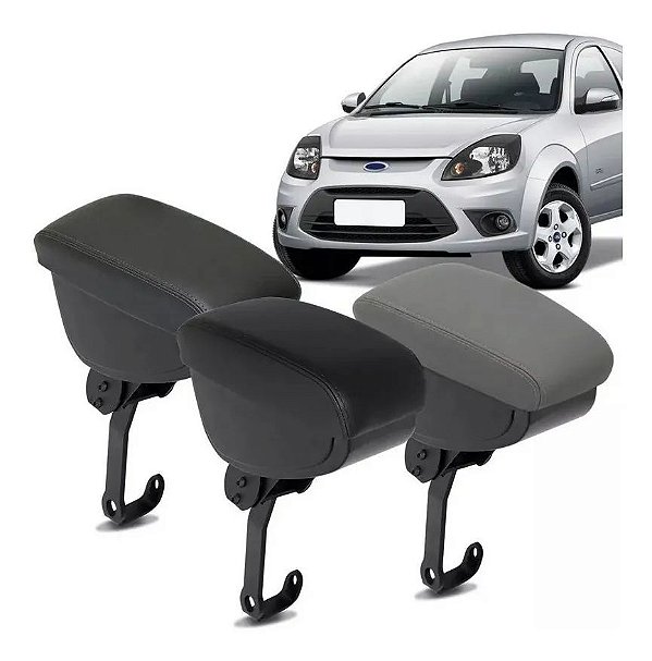 Apoio Descanso De Braço Encosto Banco Ford Ka Couro Preto Cinza Grafite Porta Objetos Suporte Automotivo Encaixe no Cinto de Segurança