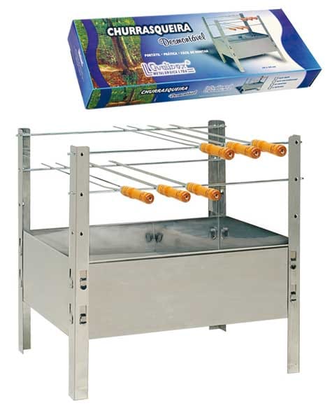 Churrasqueira desmontável aço inox 304