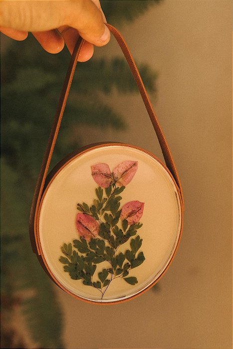 Quadrinho (10cm) com avenca e bouganvillea
