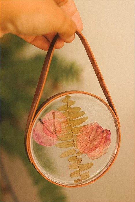 Quadrinho (10cm) com bouganvillea e samambaia