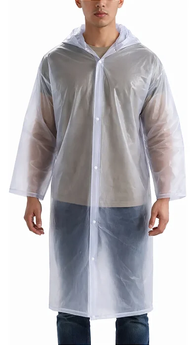 Capa De Chuva Transparente Vinil Pvc Impermeável
