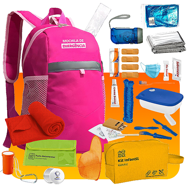 Mochila de Emergência Évora | Kit Infantil | Super Oferta