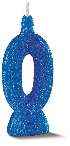 Vela de Aniversário Siba Número 0 Pop Cor Azul com Glitter Unidade