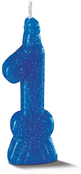 Vela de Aniversário Siba Número 1 Pop Cor Azul com Glitter Unidade