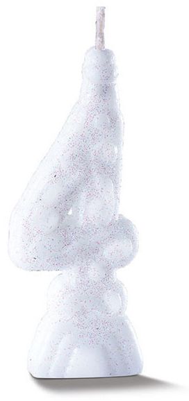 Vela de Aniversário Siba Número 4 Pop Cor Branco com Glitter Unidade