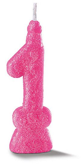 Vela de Aniversário Siba Número 1 Pop Cor Rosa com Glitter Unidade