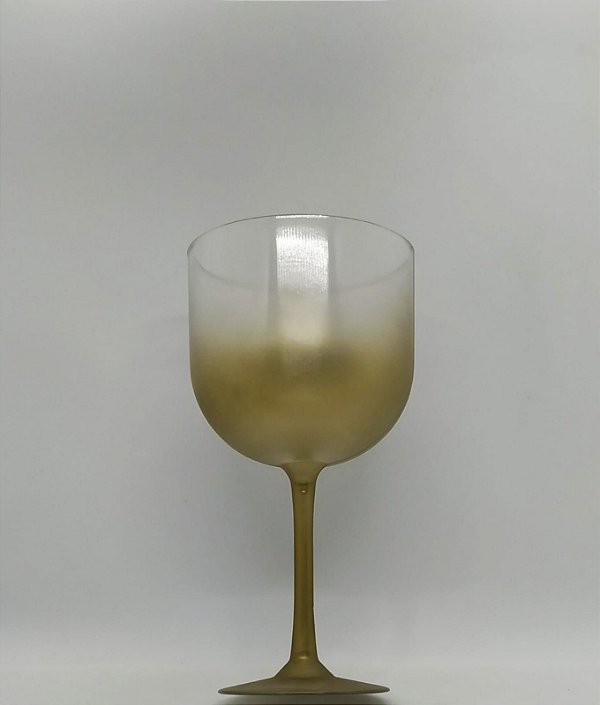 Taça Gin Acrílica Degradê Ouro 580 ml Unidade