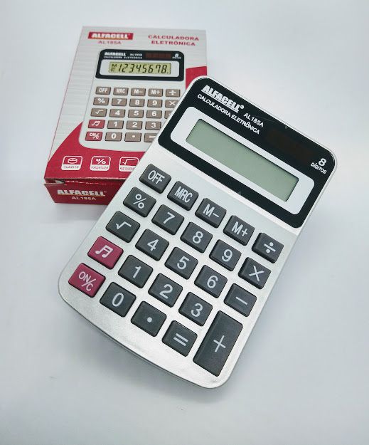 Calculadora Eletrônica 8 Dígitos R.AL185A 7,5cm x 11,5cm Unidade