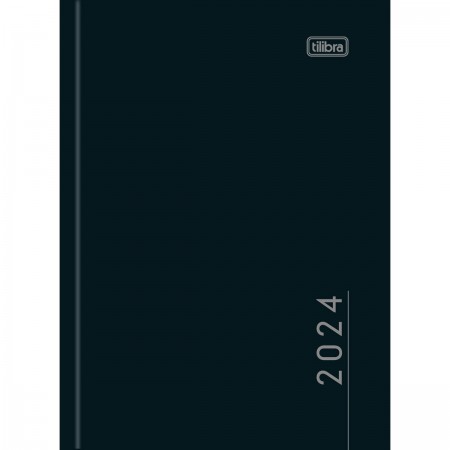 Agenda 2024 Costurada Diária Tilibra Pepper Preto 12,6cm x 16,6cm R.179701 Com 160 Folhas Unidade