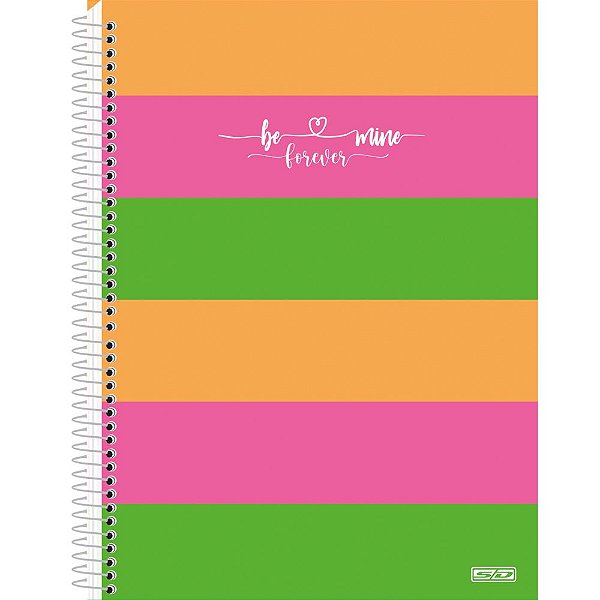 Caderno Colegial Espiral Capa Dura São Domingos Be Mine Capa Sortida 5 Matérias Com 80 Folhas 17cm x 24cm R.133288 Unidade