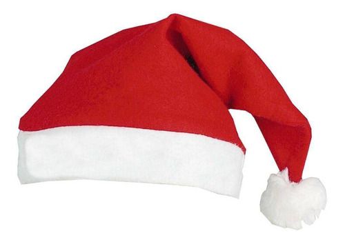 Gorro Touca De Natal Papai Noel Material Feltro 28cm (diâmetro da cabeça) x 35cm Altura R.N14 Unidade