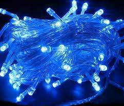 Pisca Pisca Natal Cordão Sequencial Com 100 Leds Cor Azul Fio Transparente 8 Funções 10 Metros Comprimento 127V R.15102 Unidade