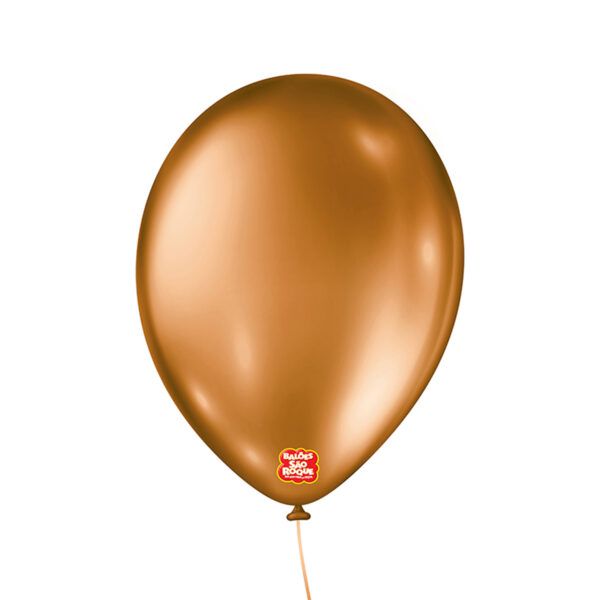 Bola São Roque Metallic Balloon Cobre Número 9 Pacote Com 25