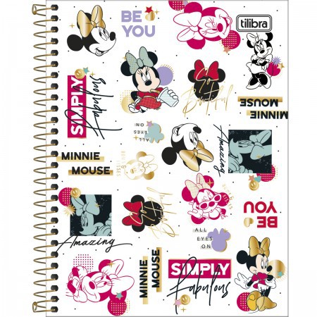 Caderno Espiral Colegial Tilibra Minnie Capa Dura Sortida 1 Matéria 17cm x 24cm R.294632 Com 80 Folhas