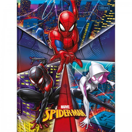 Caderno Brochura Universitário Tilibra Spider Man Capa Dura Sortida 20cm x 27cm R.143979 Com 48 Folhas