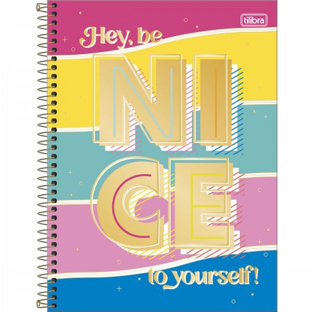 Caderno Espiral Universitário 10 Matérias Tilibra Be Nice Capa Dura Sortida 20cm x 27cm R.313602 Com 160 Folhas