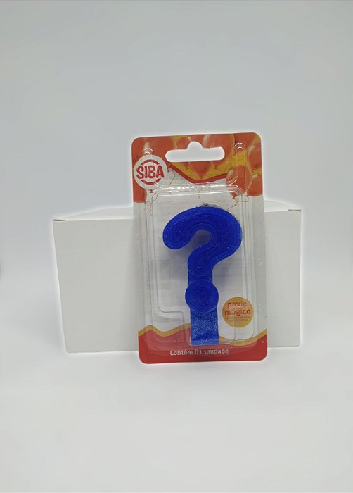 Vela de Aniversário Interrogação Plus Big Siba Cor Azul com Glitter no Atacado com 10 Unidades Preço de Fábrica.