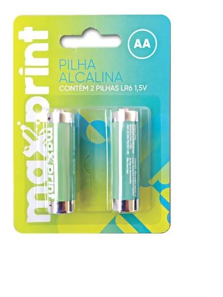Pilha Alcalina AA (2A) Maxprint R.756339 Cartela Com 2