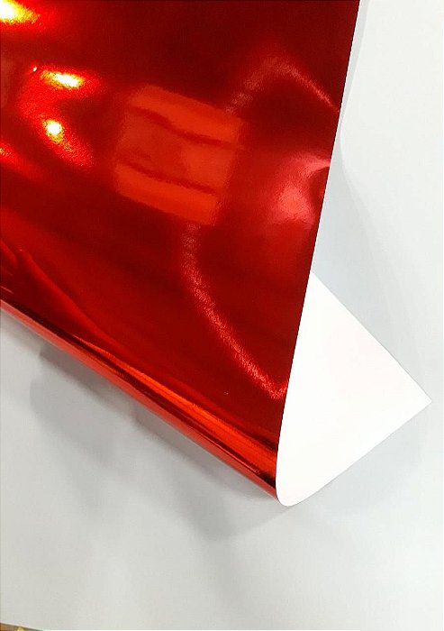 Papel Laminado Vermelho 48cm x 60cm Unidade