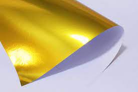 Papel Laminado Amarelo Ouro 48cm x 60cm Unidade